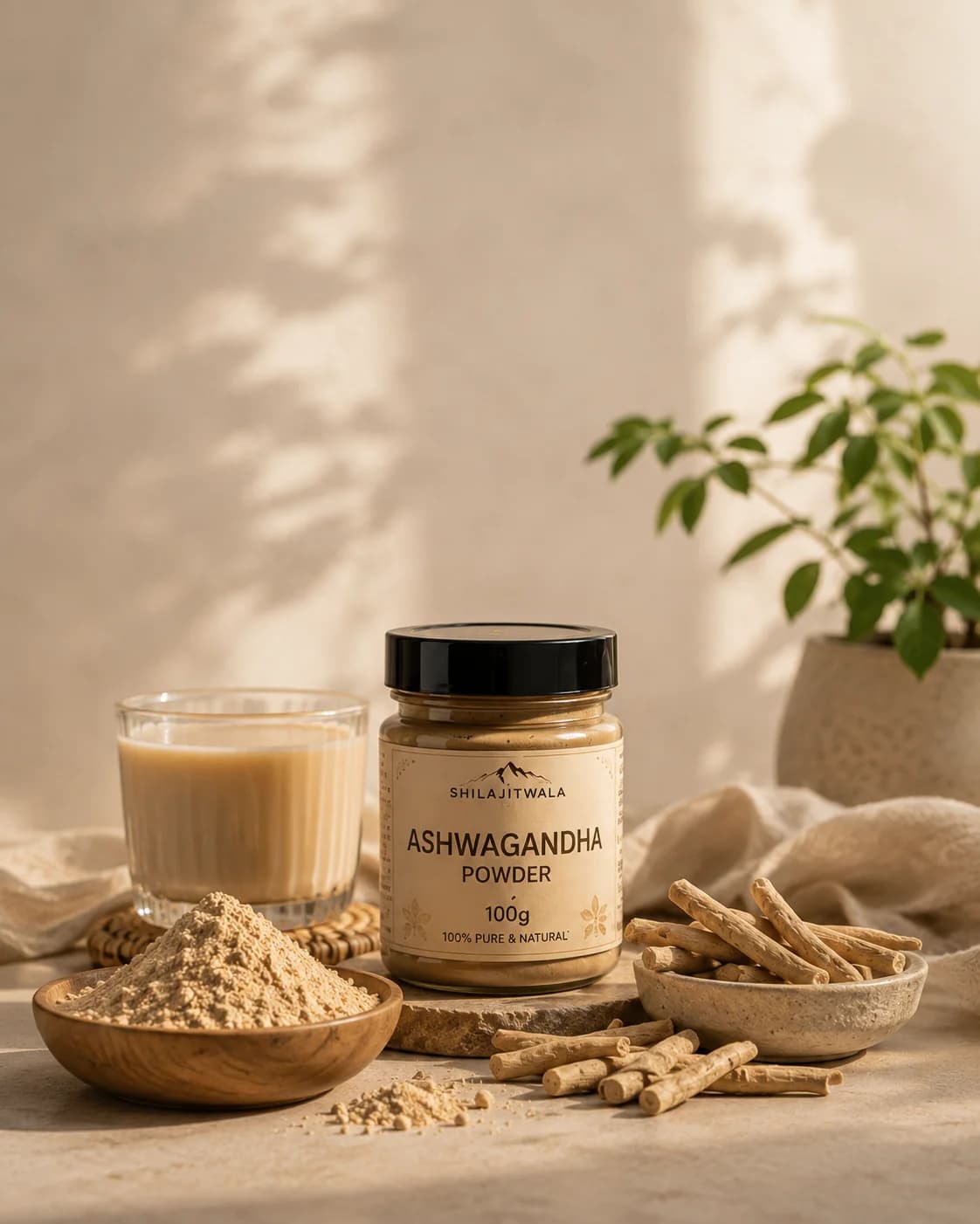 Ashwagandha Powder with its natural ingredient