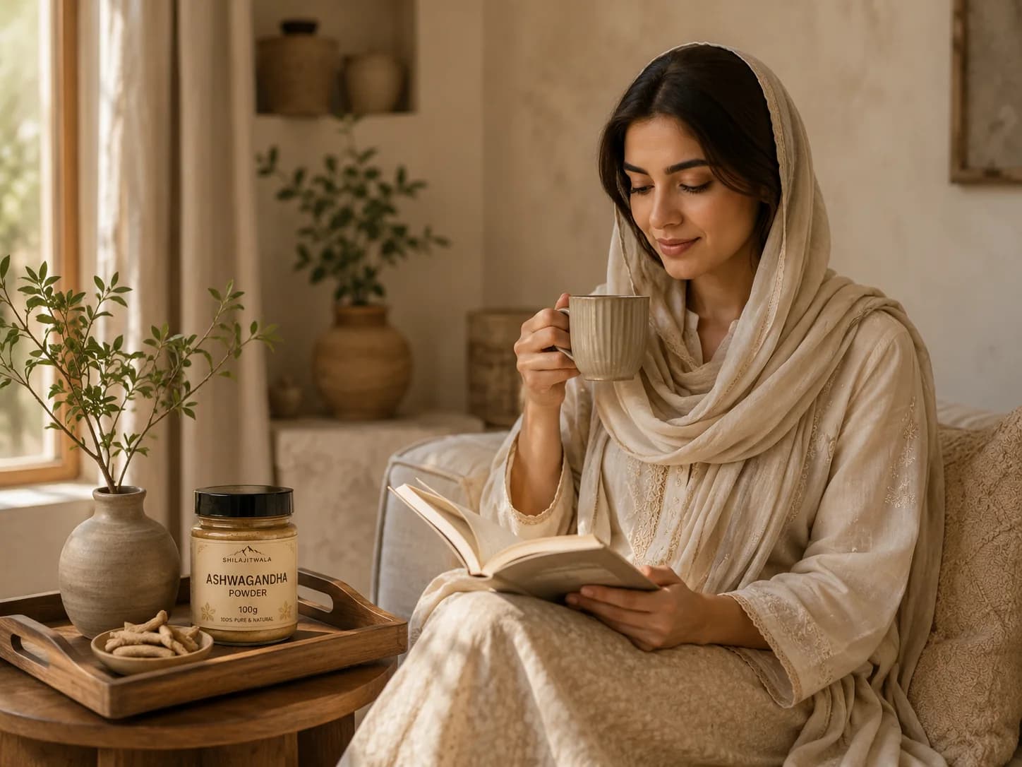 Ashwagandha Powder in a realistic everyday wellness routine