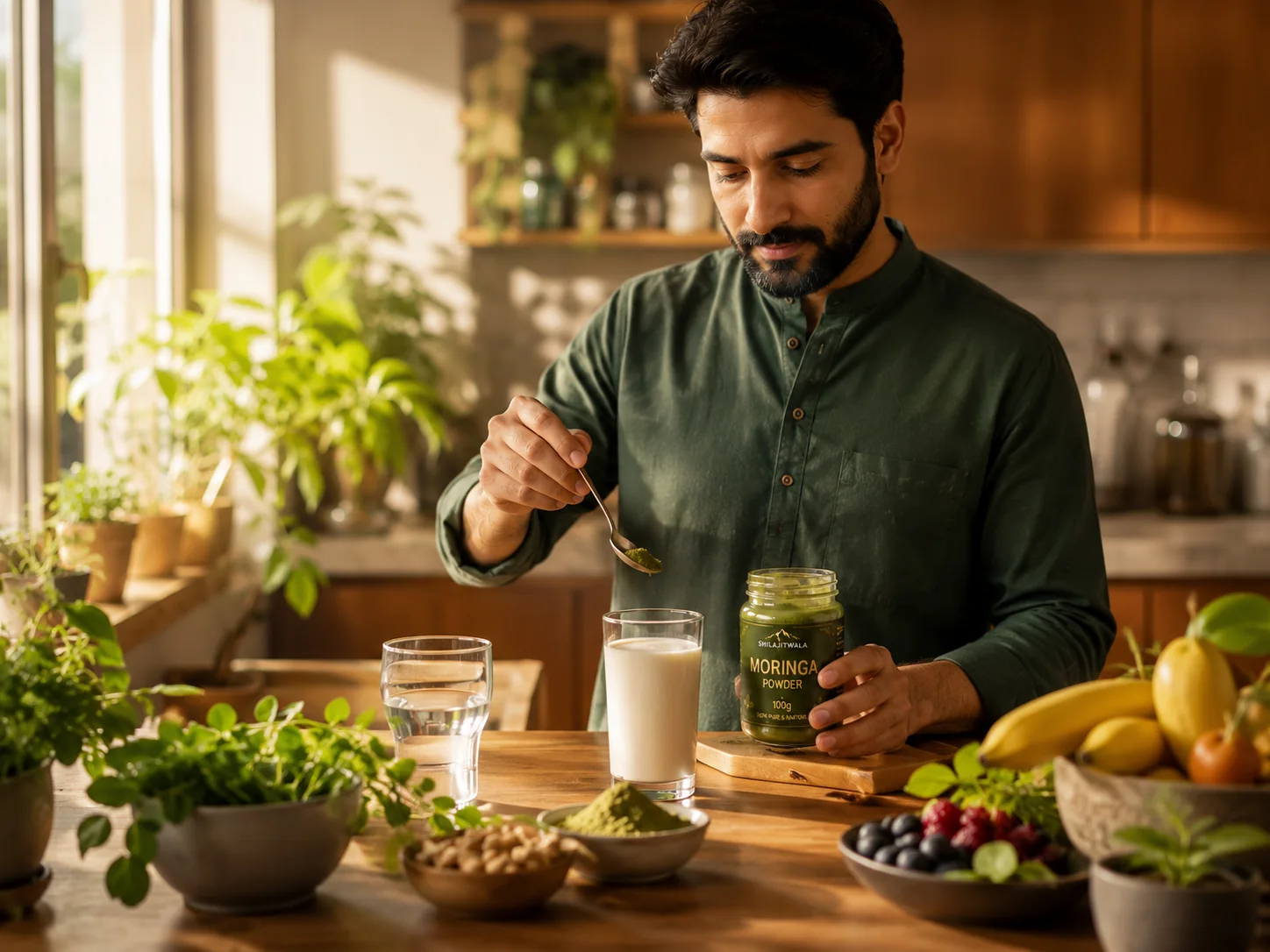 Moringa Powder in a realistic everyday wellness routine
