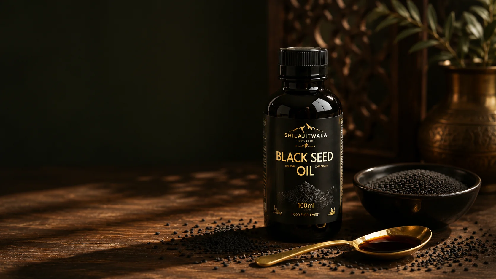 Black Seed Oil premium product scene