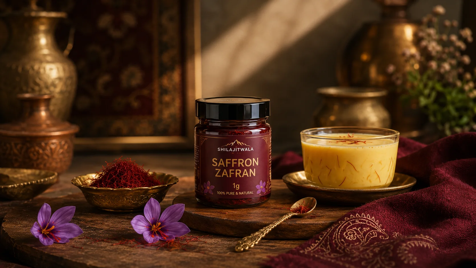 Saffron Zafran premium product scene